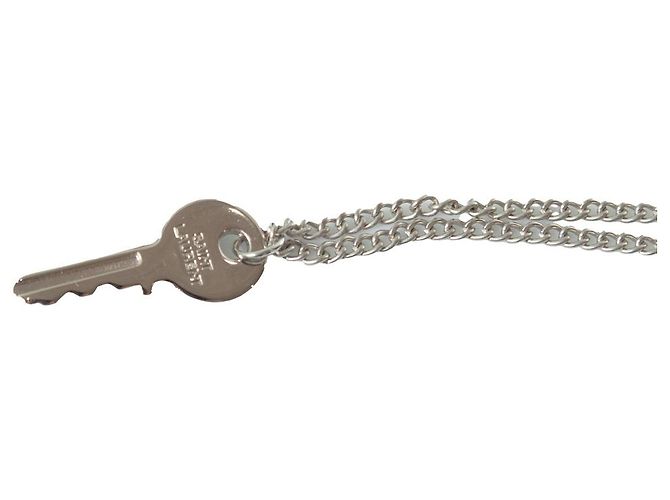 Saint Laurent, Collana con pendente a forma di chiave Argento Metallico - vista 3