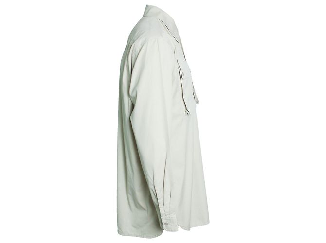 Lemaire, Camicia overshirt in cotone beige Marrone - vista 3