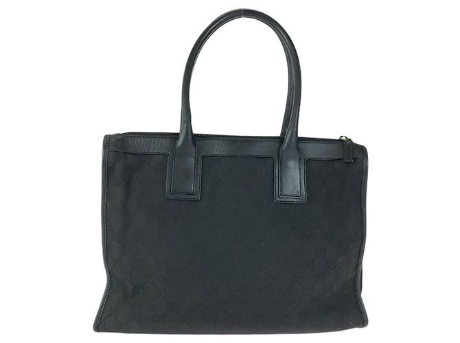 Gucci GG Canvas Leder Tote-Handtasche Schwarz - Ansicht 2