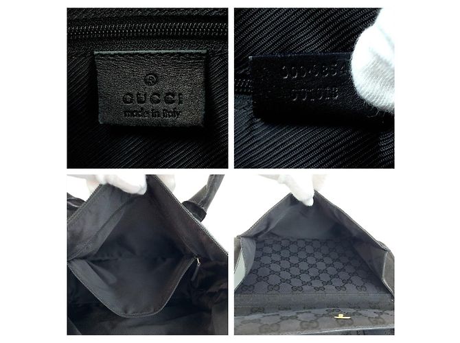 Gucci GG Canvas Leder Tote-Handtasche Schwarz - Ansicht 4