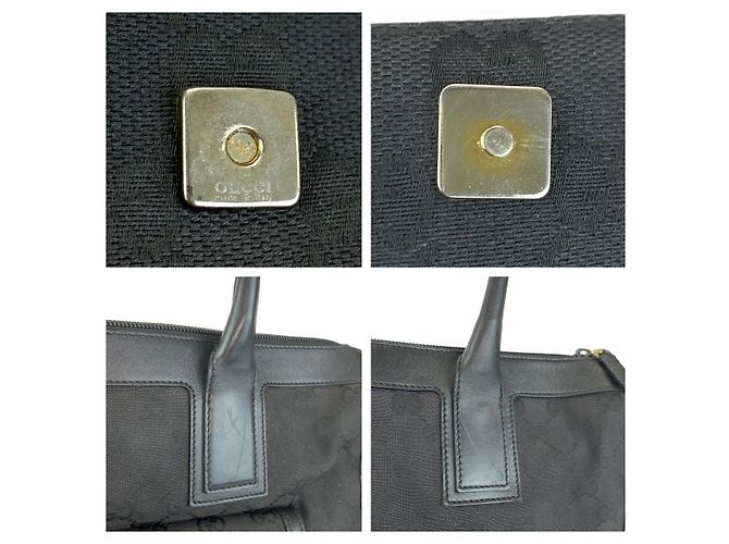 Gucci GG Canvas Leder Tote-Handtasche Schwarz - Ansicht 5