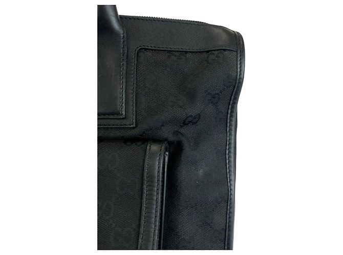 Gucci GG Canvas Leder Tote-Handtasche Schwarz - Ansicht 6