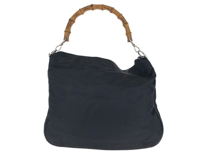 Bolsa Gucci Bamboo 2way em nylon/couro Preto - vista 2