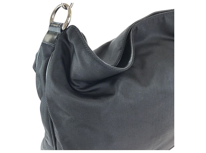 Bolsa Gucci Bamboo 2way em nylon/couro Preto - vista 5