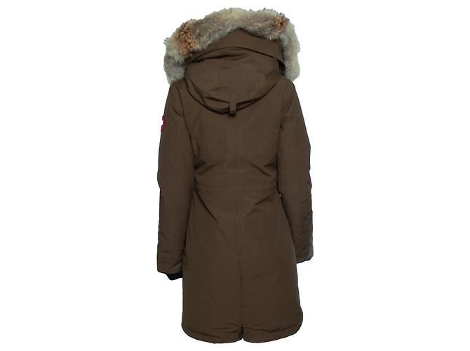 Canada Goose, parka de nailon verde con capucha de piel - vista 3
