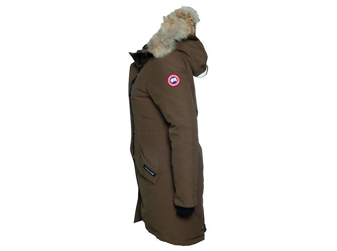 Canada Goose, parka de nailon verde con capucha de piel - vista 4