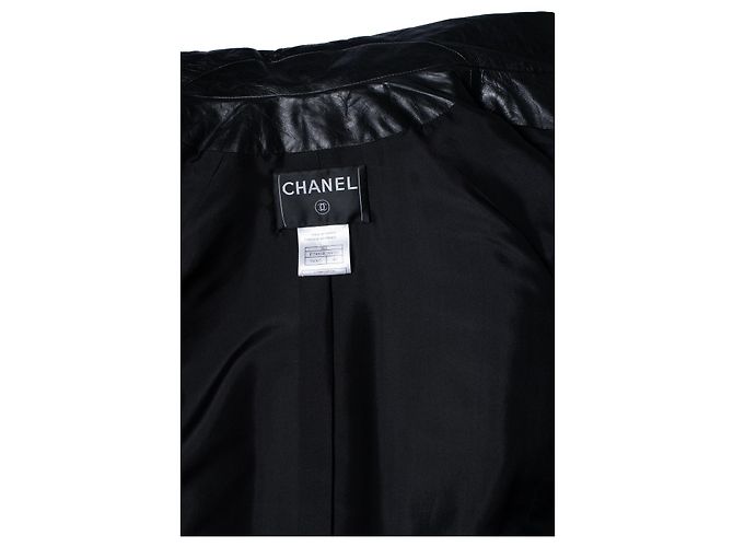 Schwarze gesteppte Lederjacke von Chanel 2006 - Ansicht 5