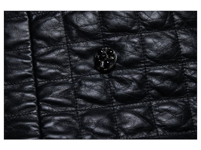 Schwarze gesteppte Lederjacke von Chanel 2006 - Ansicht 7