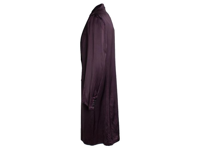 Dries van Noten, Cappotto lucido in bordeaux Rosso Bordò - vista 4
