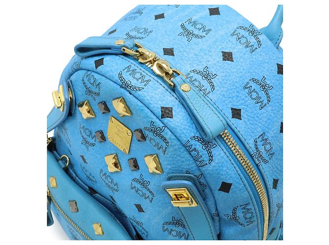 MCM Zaino Dual Stark PVC/Leather Blu - vista 6