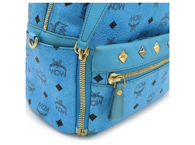 MCM Zaino Dual Stark PVC/Leather Blu - vista 7
