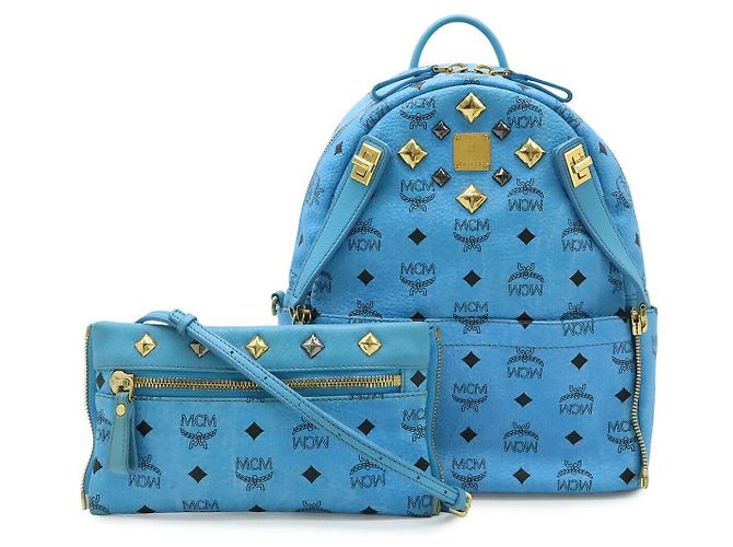 MCM Zaino Dual Stark PVC/Leather Blu - vista 9