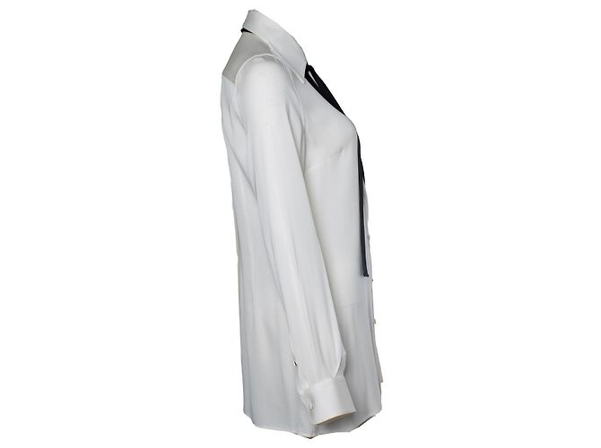 Dolce & Gabbana, camicia bianca con fiocco nero Bianco - vista 2