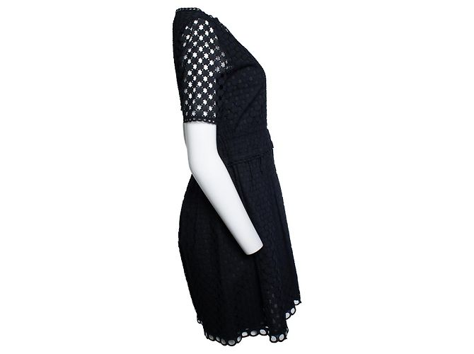 Carven, Mini-Kleid mit Spitzenmuster Schwarz - Ansicht 4