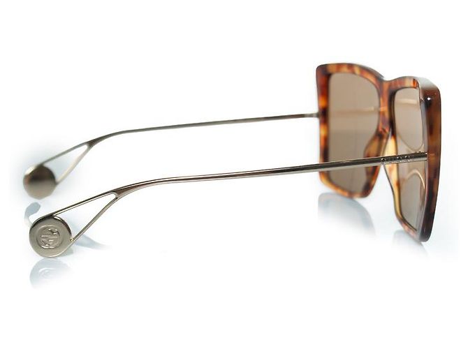 Gafas de sol oversized Gucci, marrón habana Castaño - vista 3