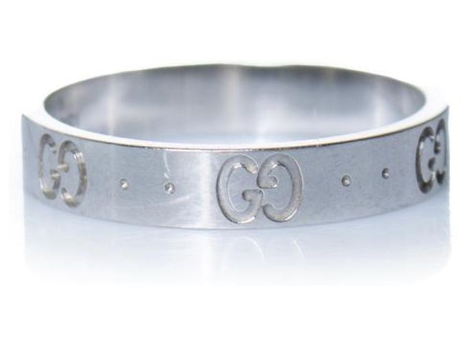 Anello Gucci in oro bianco 18kt iconico in argento Metallico - vista 2