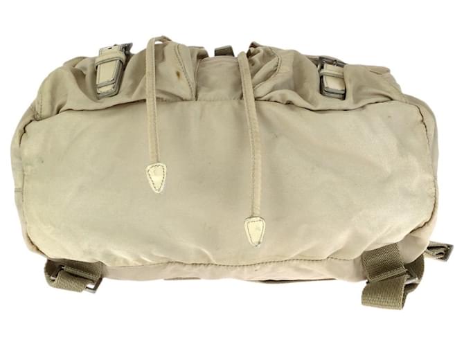Prada Nylon-Leder Rucksack Braun Beige - Ansicht 10