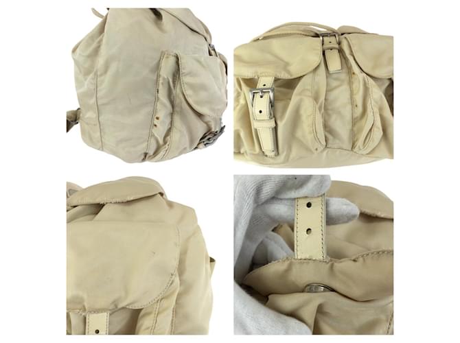 Prada Nylon-Leder Rucksack Braun Beige - Ansicht 5