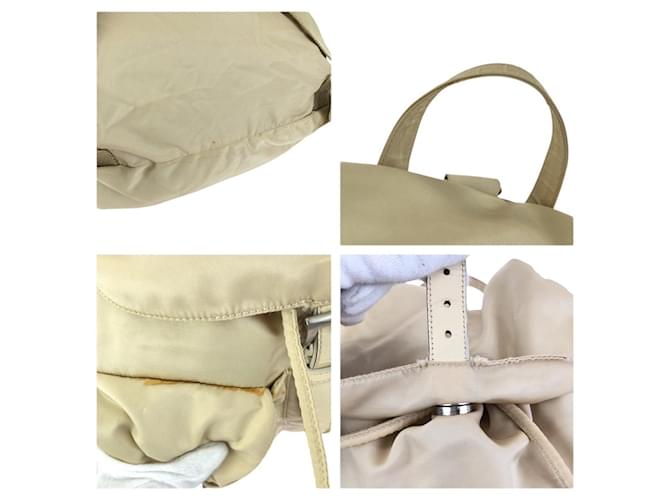 Prada Nylon-Leder Rucksack Braun Beige - Ansicht 6