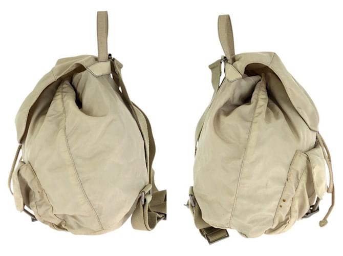 Prada Nylon-Leder Rucksack Braun Beige - Ansicht 8