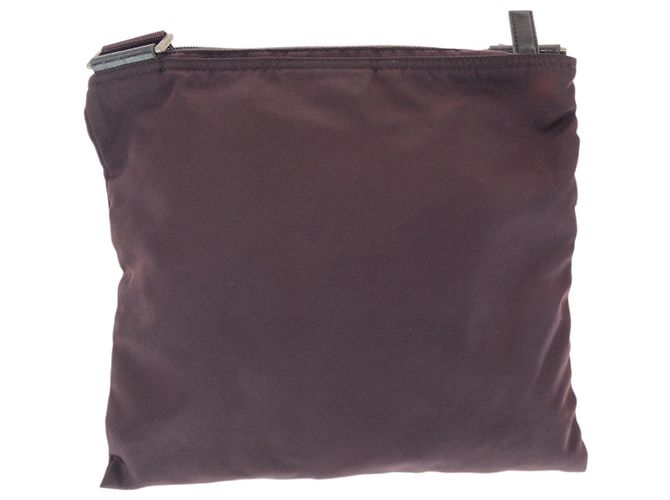 Borsa a spalla Prada in nylon tessuto con logo triangolare Rosso - vista 2