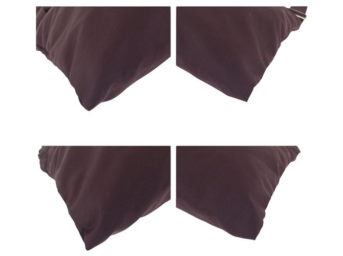 Borsa a spalla Prada in nylon tessuto con logo triangolare Rosso - vista 3