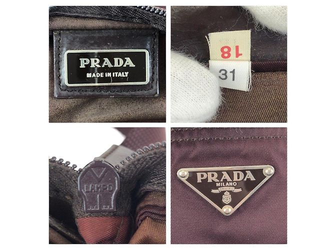 Borsa a spalla Prada in nylon tessuto con logo triangolare Rosso - vista 4