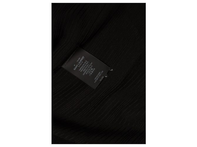 Camicia in seta nera a righe Saint Laurent Nero - vista 5