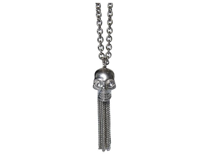 Collar con borlas de calavera Alexander McQueen en plateado Plata Metálico - vista 3