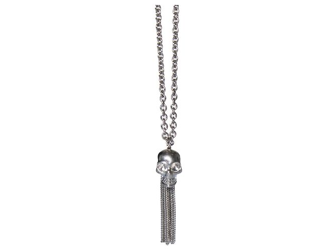Collar con borlas de calavera Alexander McQueen en plateado Plata Metálico - vista 4