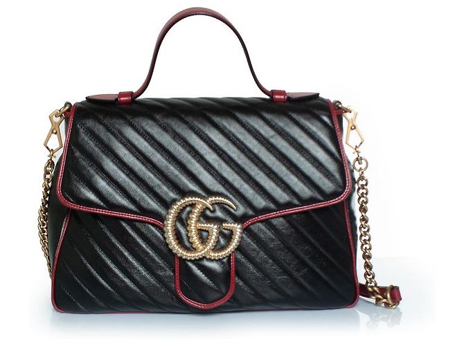 Borsa a mano Gucci Marmont nera Nero - vista 3