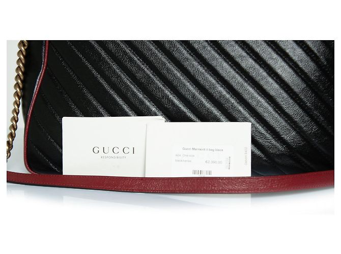 Borsa a mano Gucci Marmont nera Nero - vista 7