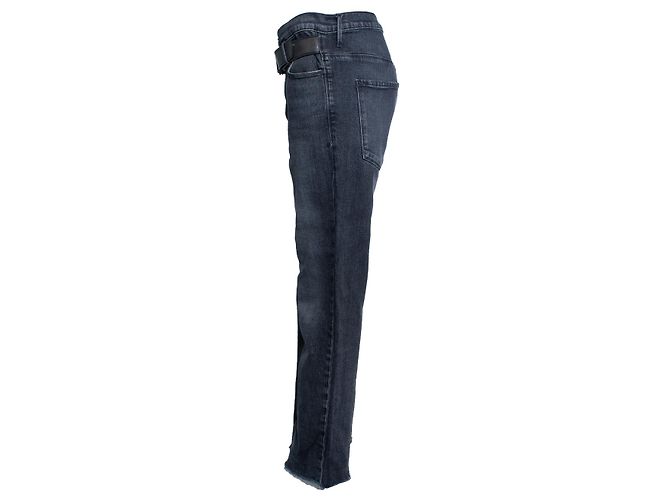 RtA, jeans negros de pierna ancha con cinturón - vista 2