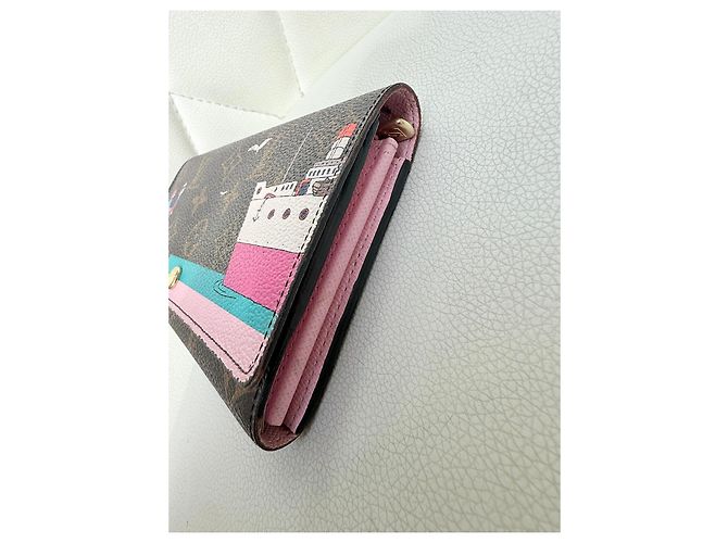 Louis Vuitton Monogram Transatlantic Sarah Wallet Limited Edition Brown Pink White Blue - view 13
