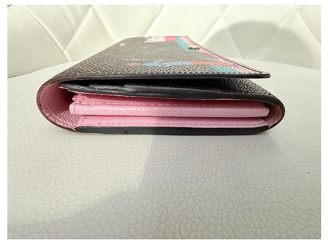 Louis Vuitton Monogram Transatlantic Sarah Wallet Limited Edition Brown Pink White Blue - view 15