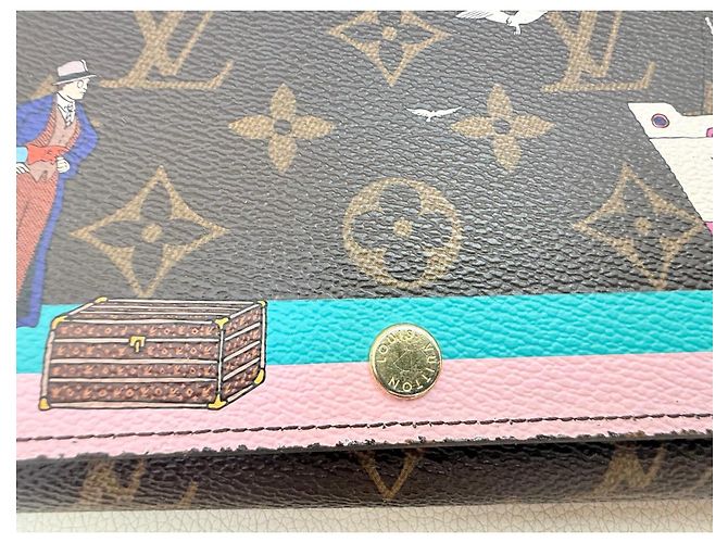 Louis Vuitton Monogram Transatlantic Sarah Wallet Limited Edition Brown Pink White Blue - view 16