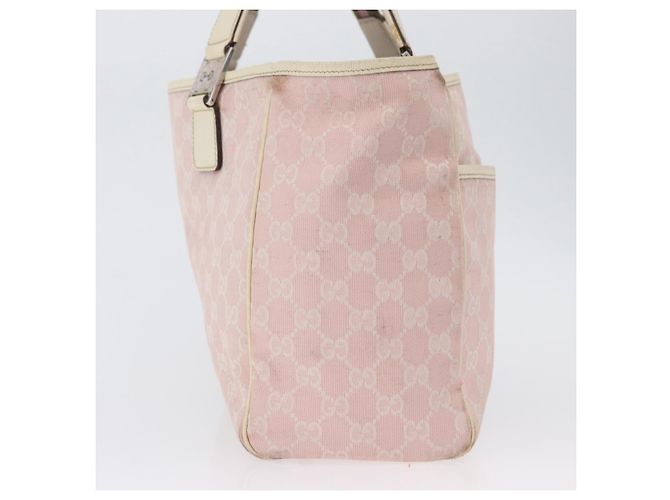 Gucci Web Handle Buckle Tote aus GG Canvas und Leder Medium Pink - Ansicht 3