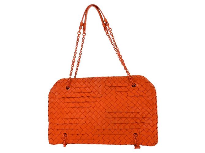 Bottega Veneta Intrecciato Shoulder Leather Arancione - vista 2