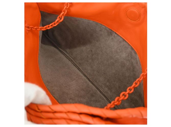 Bottega Veneta Intrecciato Shoulder Leather Arancione - vista 3