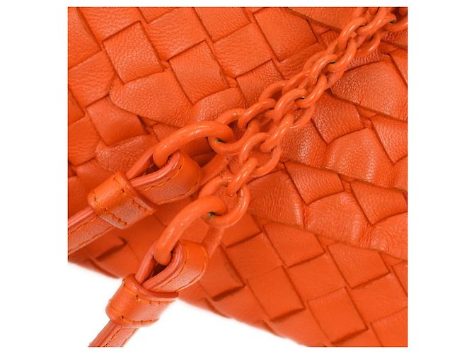 Bottega Veneta Intrecciato Shoulder Leather Arancione - vista 6