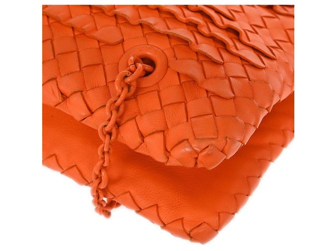Bottega Veneta Intrecciato Shoulder Leather Arancione - vista 7