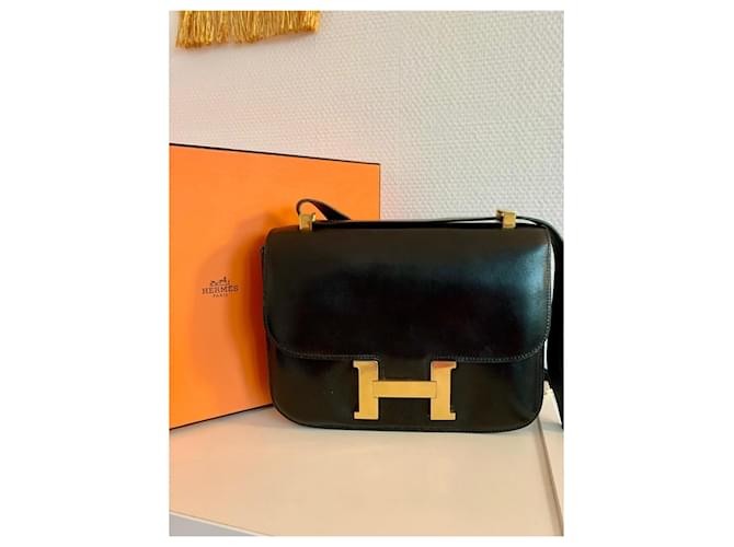 Borsa a tracolla Hermès Constance in pelle nera Nero - vista 2