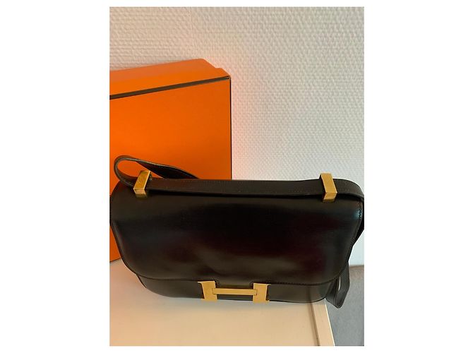 Borsa a tracolla Hermès Constance in pelle nera Nero - vista 7