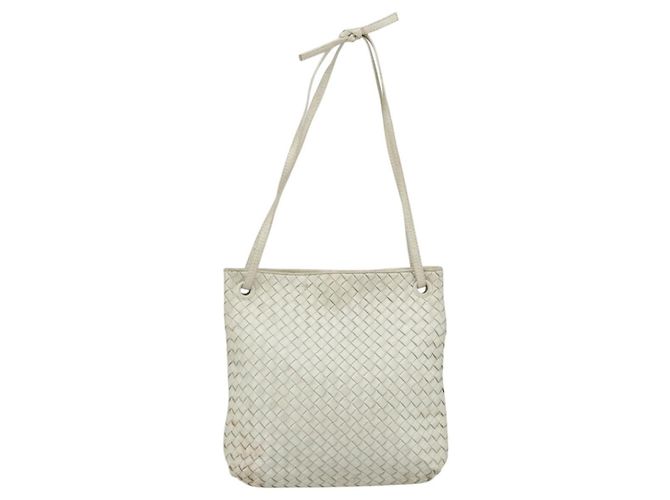 Bottega Veneta Intrecciato Shoulder Leather Bianco - vista 2