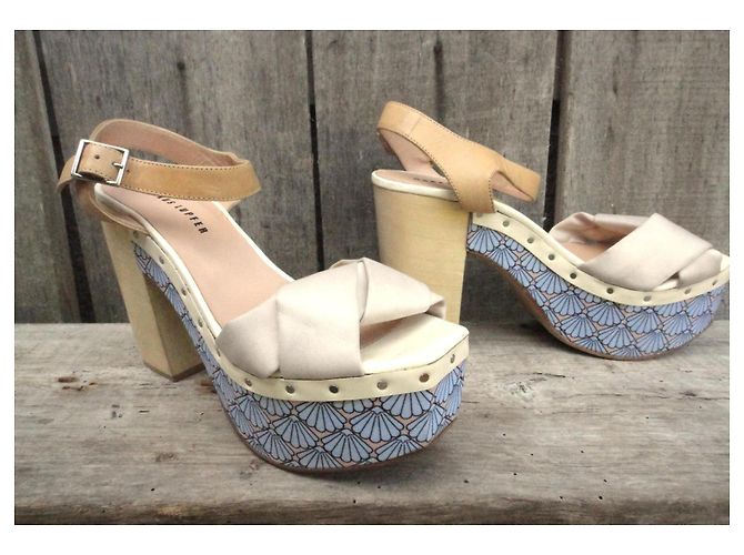 Markus Lupfer Sandalen Blau Beige - Ansicht 2