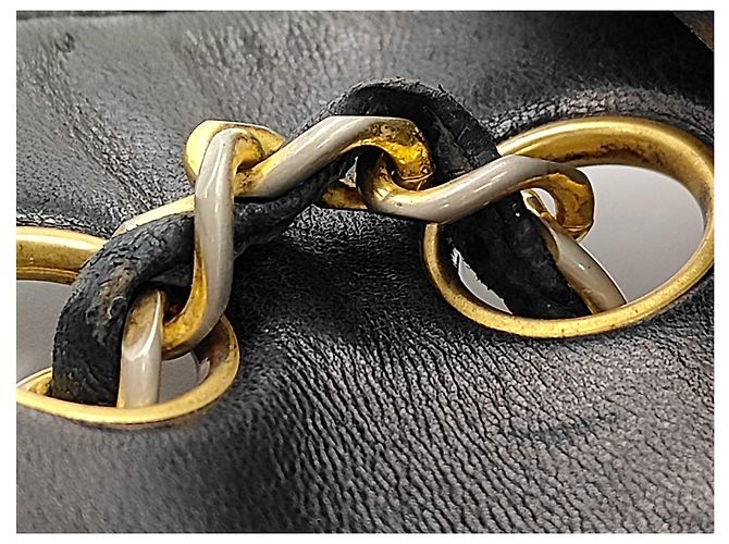 Chanel Double Chain Flap Bag Quilted Leather Medium Black - view 5