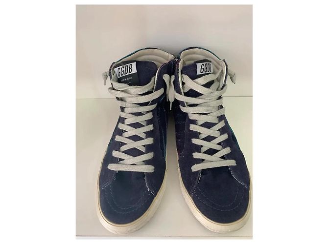 Golden Goose Slide Sneakers Alte Blu Navy e Viola - vista 5