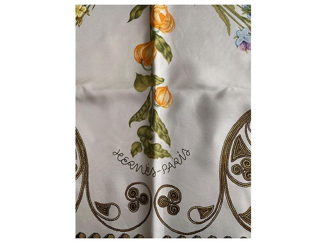Sciarpa Hermès Arabesques Seta Blu Navy Multicolore - vista 2