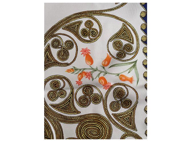 Sciarpa Hermès Arabesques Seta Blu Navy Multicolore - vista 4