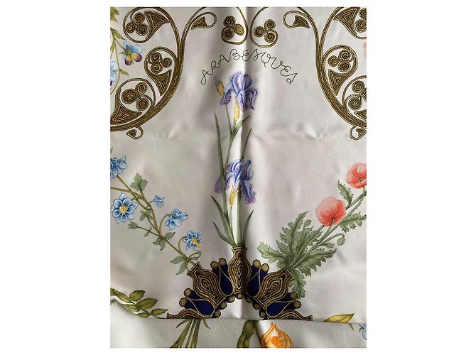 Sciarpa Hermès Arabesques Seta Blu Navy Multicolore - vista 8